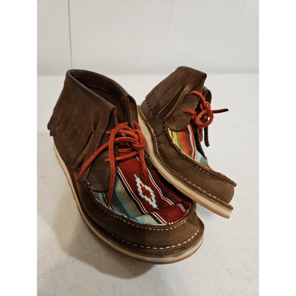 ARIAT Cruiser Suede Fringe Chukka Ankle Boot Sz 5.5 B Southwestern Design (